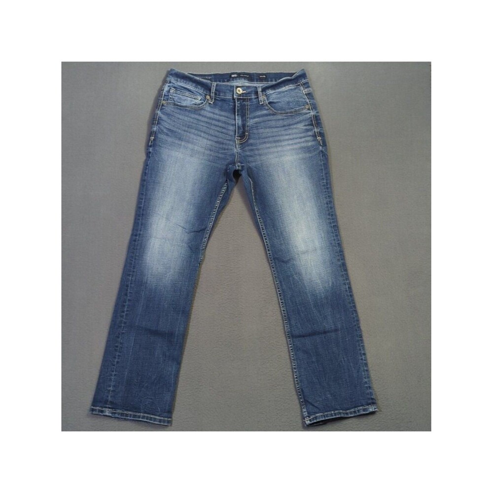 BKE Jeans Men's 34x30 Fits 33x28 Blue Jake Straight Stretch Denim